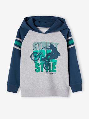 Boys-Cardigans, Jumpers & Sweatshirts-Sweatshirts & Hoodies-Hooded Sweatshirt, Graphic Motif, Raglan Sleeves, for Boys
