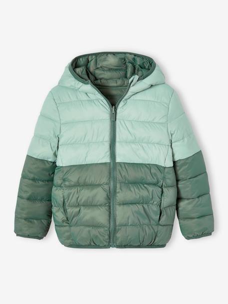 Reversible Two-Tone Jacket for Boys sage green+slate blue - vertbaudet enfant 