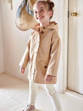 Girls-Coats & Jackets-Hooded Trench Coat, Midseason Special, for Girls