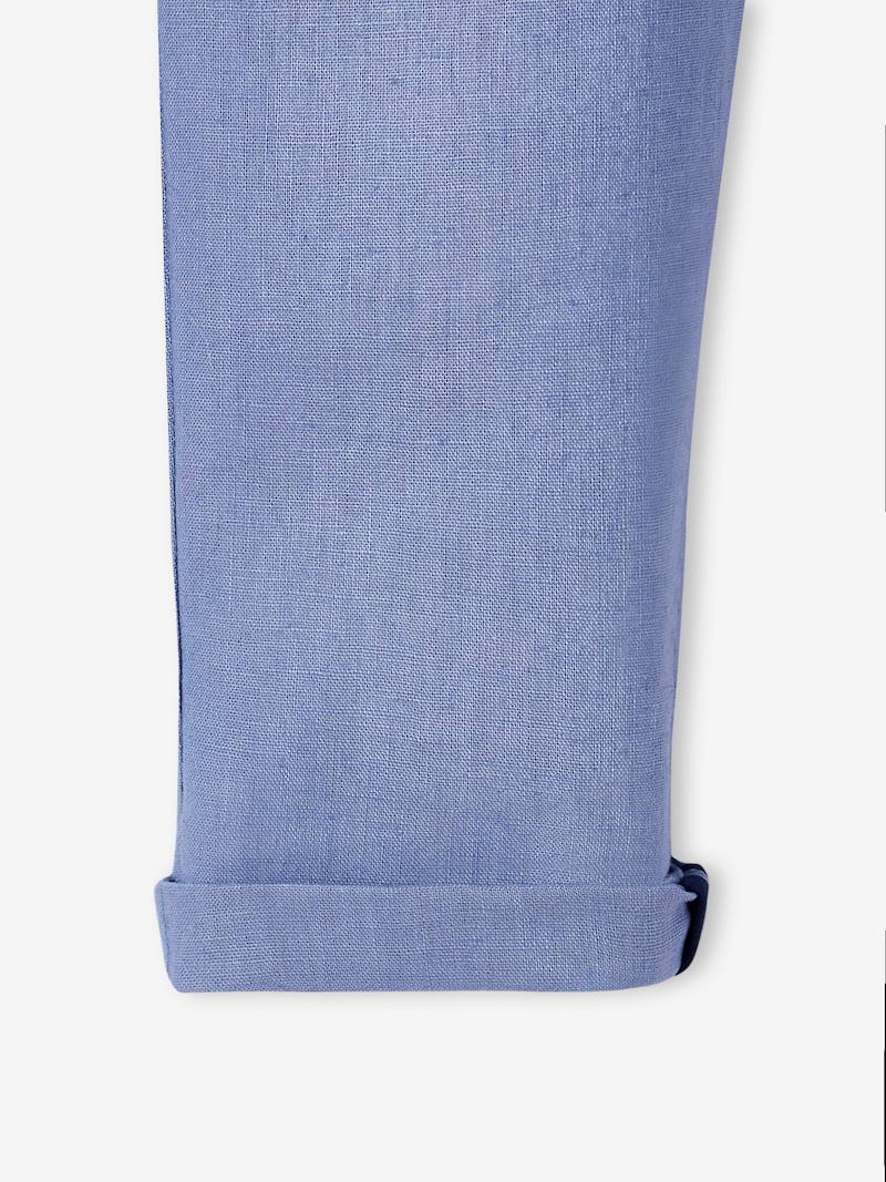 VERTBAUDET Pantalon Chino Garçon En Coton/Lin Bleu - Taille 12A