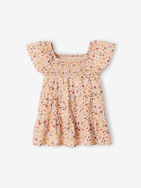 Floral Dress with Smocking for Babies  - vertbaudet enfant
