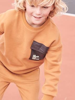 Boys-Sports Sweatshirt with Dual Fabric Pocket for Boys