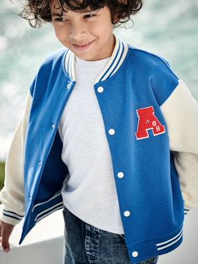 Boys-Cardigans, Jumpers & Sweatshirts-Sweatshirts & Hoodies-College-Style Jacket with Press Studs for Boys
