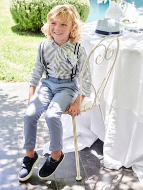 Pantalon garçon cérémonie chino en coton/lin  - vertbaudet enfant