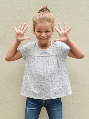 Girls-Tops-Blouse with Flowers for Girls