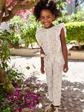 -Ruffled Jumpsuit for Girls