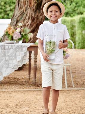 -Bermuda Shorts in Cotton/Linen for Boys