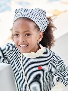 Girls-Accessories-Gingham Print Kerchief-Style Headband for Girls