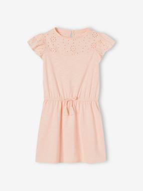 -Robe fille détails en broderie anglaise