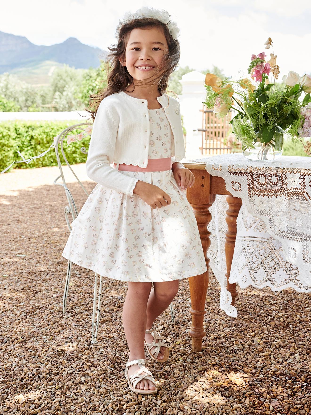 Cardigan Ivoire Marks And Spencer Fille 11-12 Ans – Boutons Et Rayures