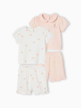 Baby-Pyjamas & Sleepsuits-Pack of 2 Honeycomb Pyjamas for Babies