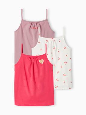 -Pack of 3 Basics Tops with Thin Straps, for Girls
