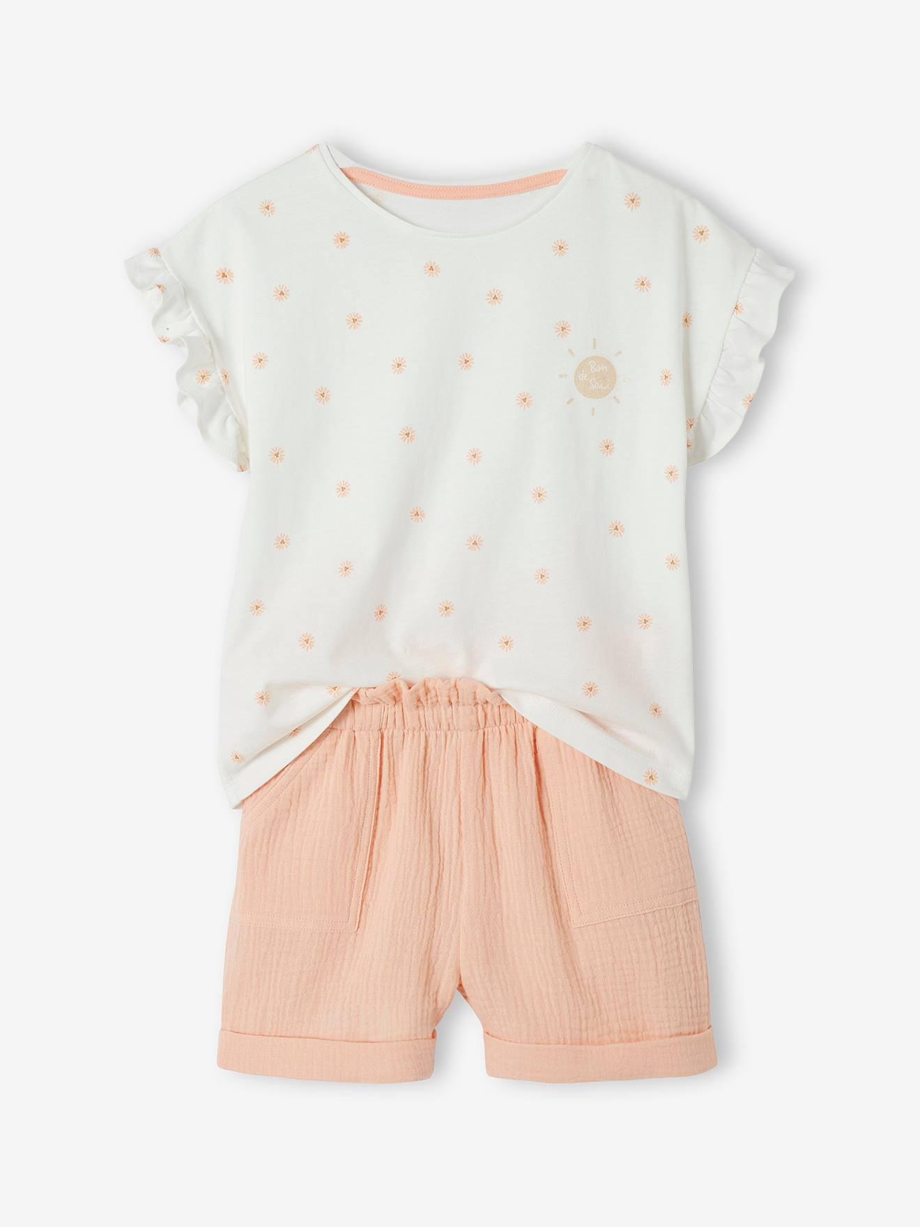 Ensemble Short + T-Shirt Coton Trasluz - Taille 14 Ans - Neuf Avec Étiquettes - Printemps/Été