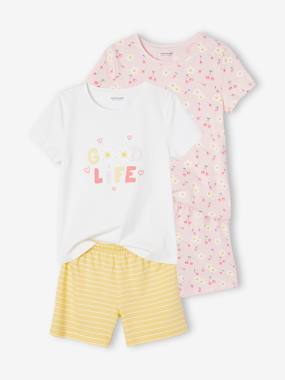 -Pack of 2 Basics Pyjamas with Floral Prints for Girls