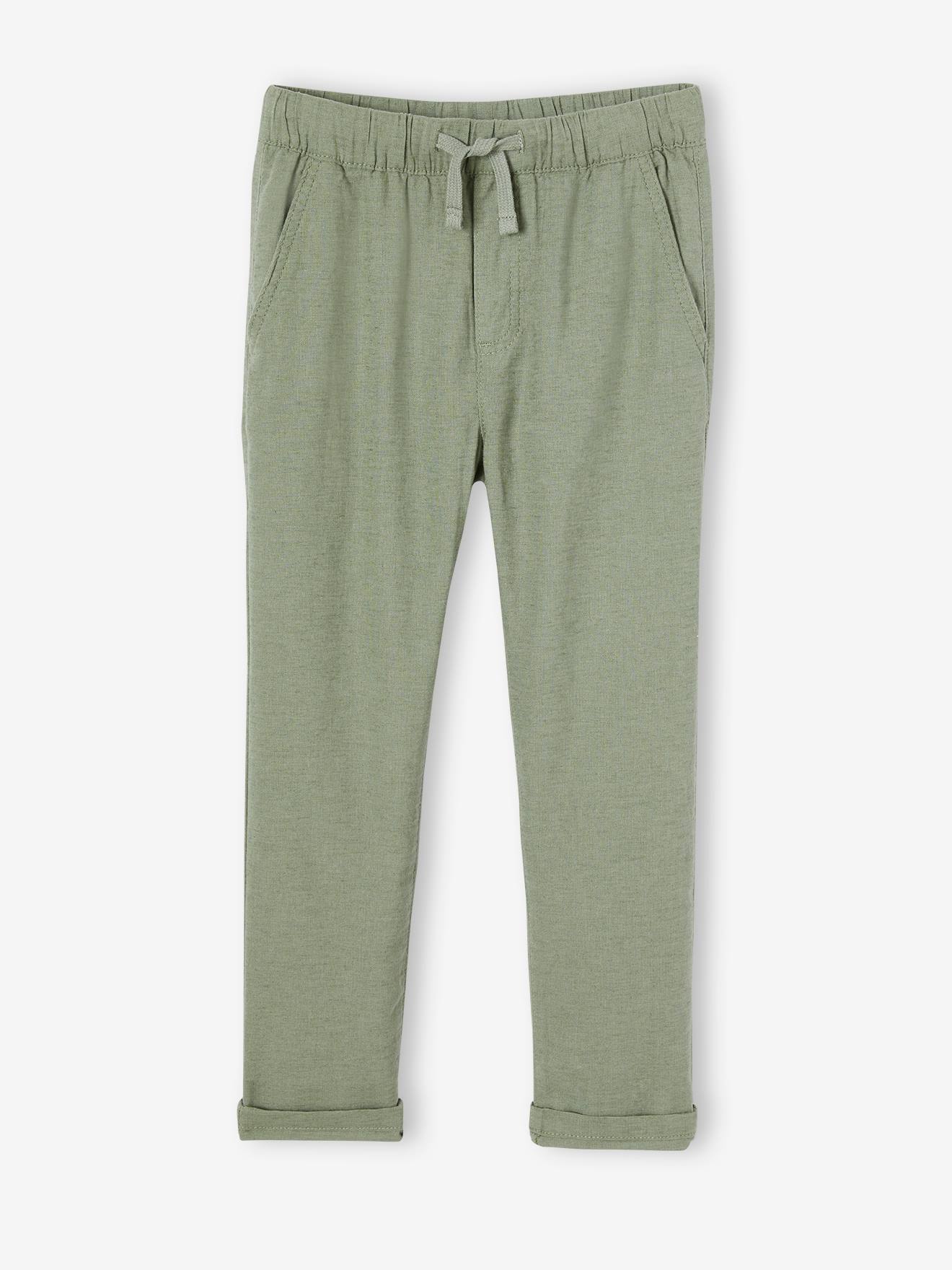 Lightweight Trousers in Cotton/Linen, for Boys - night blue, Boys
