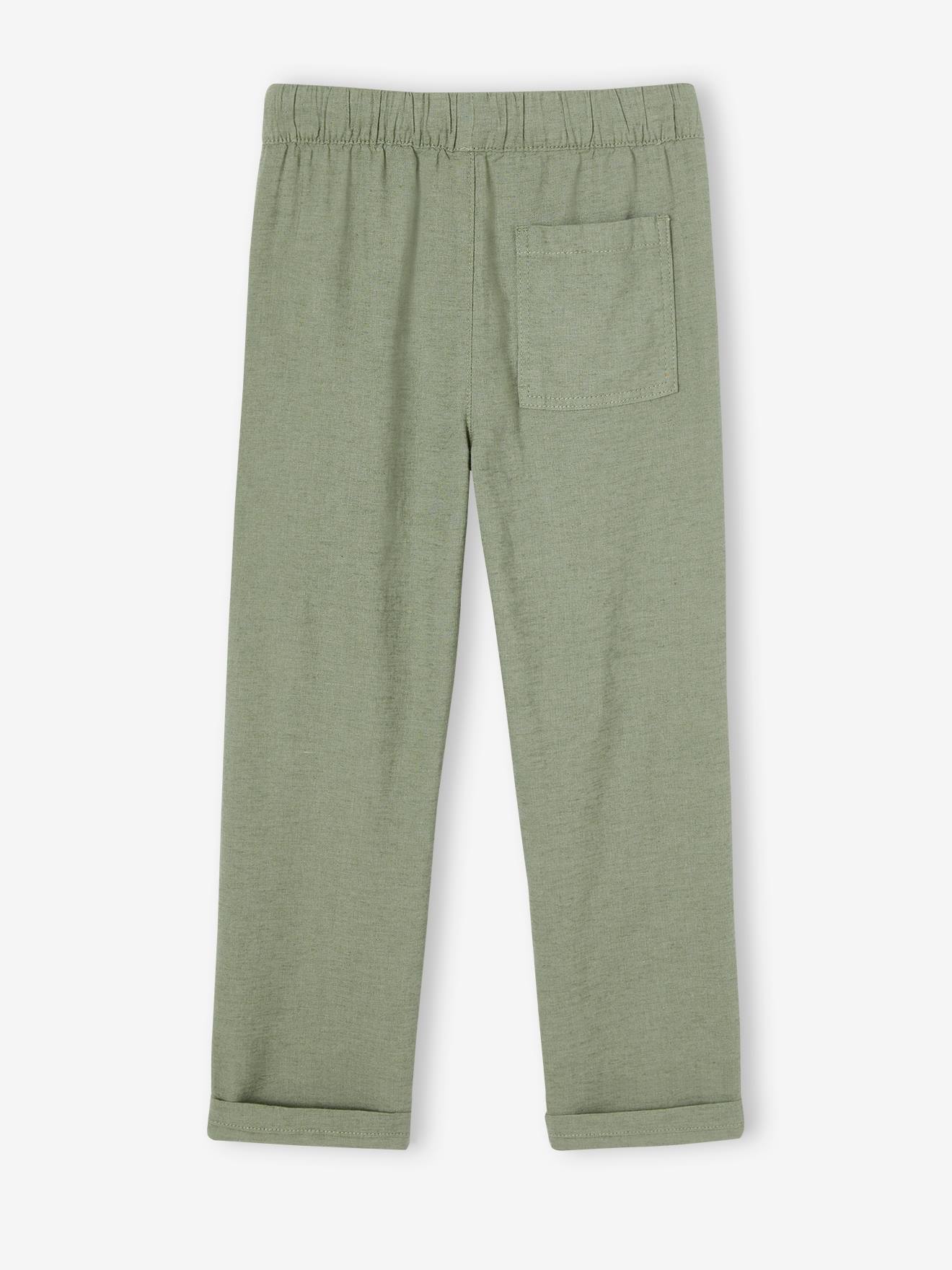 Lightweight Trousers in Cotton/Linen, for Boys - night blue, Boys