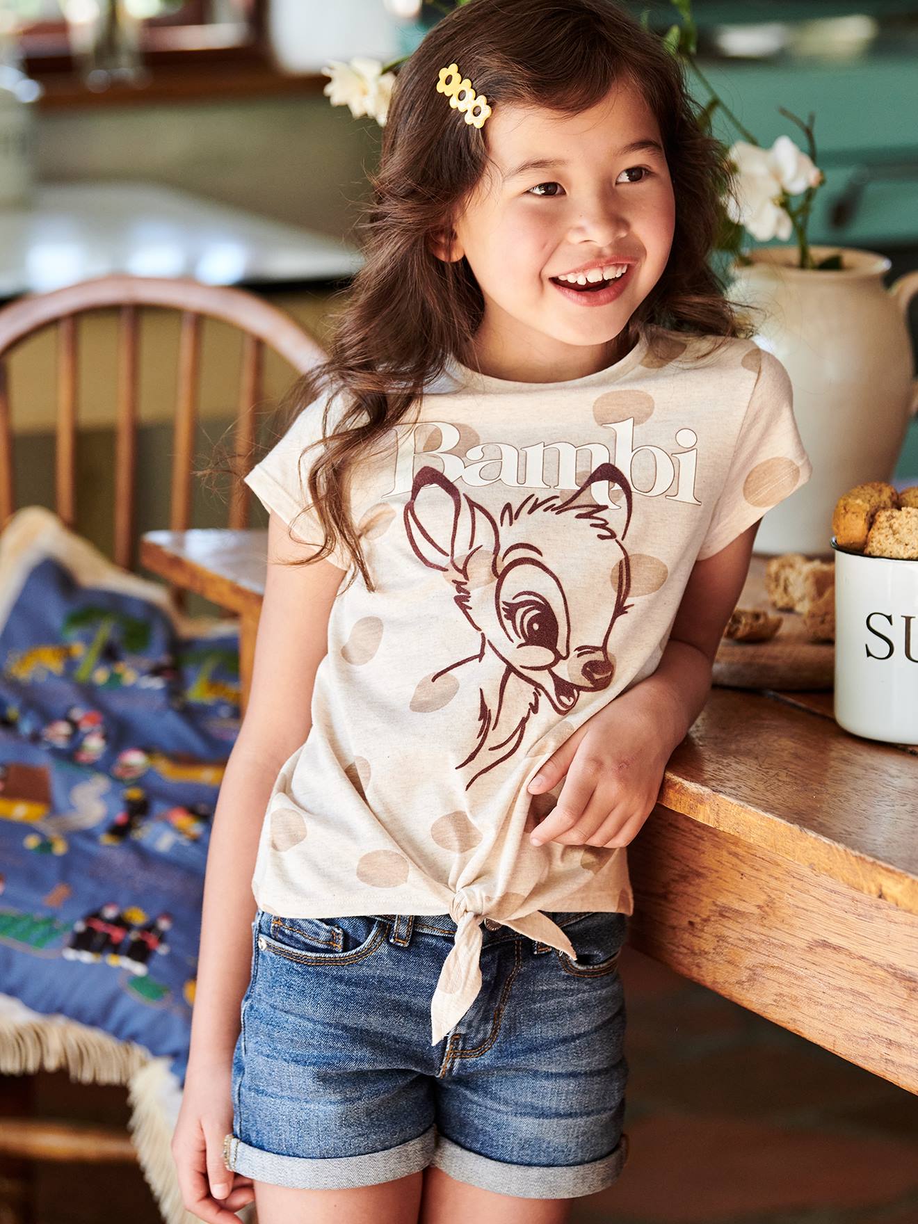 Bambi T-Shirt for - Girls Disney® marl beige, Girls by
