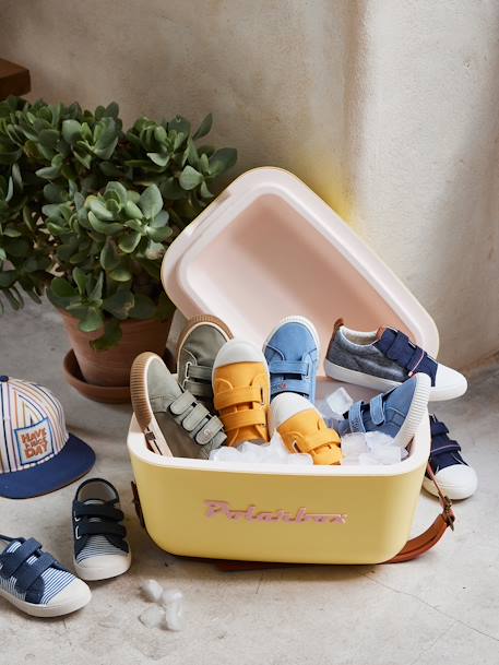 Baskets scratchées en toile enfant kaki+zBLEU - vertbaudet enfant 