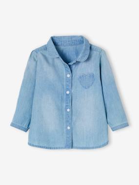 -Chemise en jean délavé bébé fille personnalisable