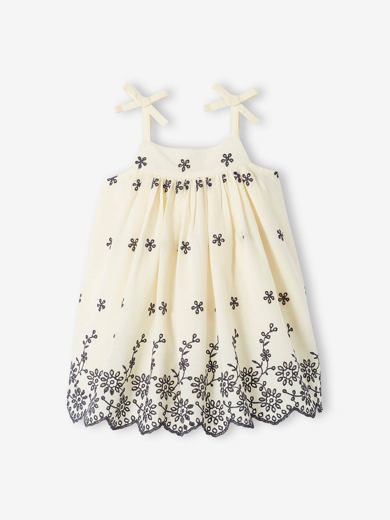 Ensemble 3 pièces- Robe à volants avec jupon broderie anglaise, bloomer et  barrettes ou bandeau – Créations douces et personnalisées pour bébés et  enfants. Faire-parts naissance et baptême, linge de lit, accessoires