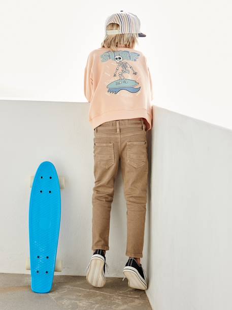 Sweatshirt with Large Motif on the Back, for Boys pale yellow+rosy apricot - vertbaudet enfant 