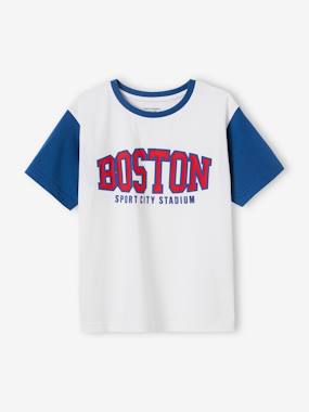 Boys-Sportswear-Boston Sports T-Shirt with Contrasting Sleeves, for Boys