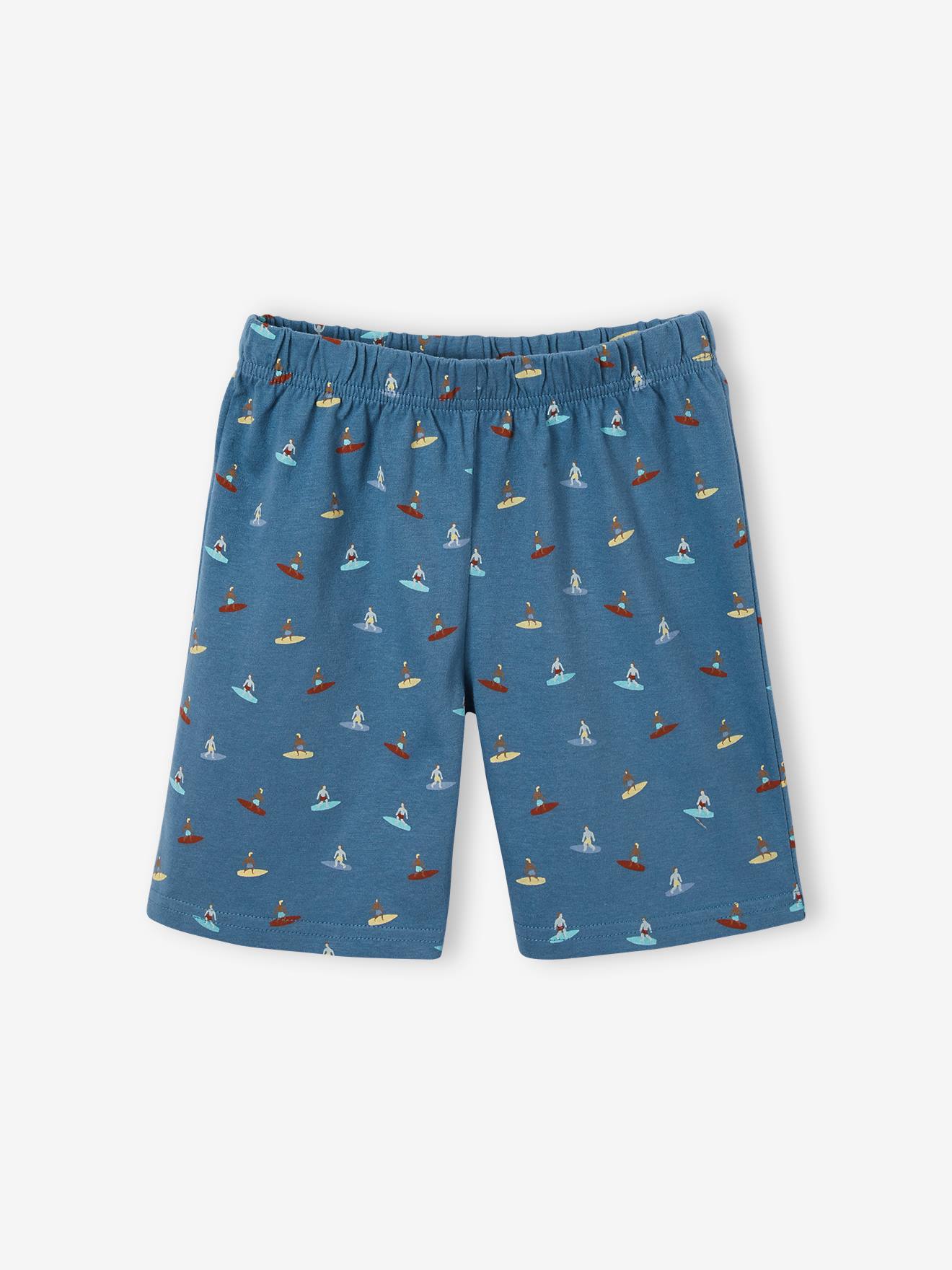 Lot 2 Pyjashorts Pirate Bleu Océan 6A - Pyjama Court Garçon Imprimé Fun, Confortable Et Doux