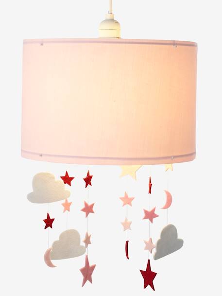 Stars & Clouds Hanging Lampshade PINK MEDIUM SOLID WITH DESIGN - vertbaudet enfant 