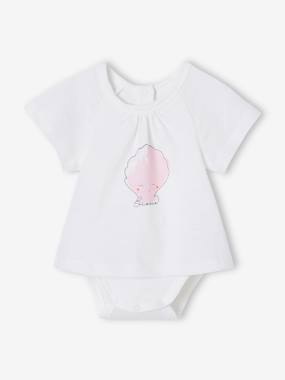 Baby-T-shirts & Roll Neck T-Shirts-Short Sleeve Bodysuit Top for Babies