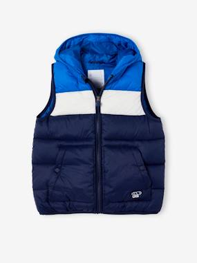 Boys-Coats & Jackets-Hooded Colourblock Bodywarmer for Boys