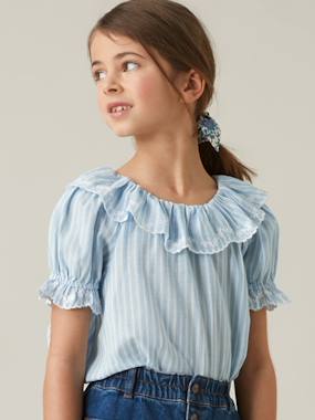 Girls-Embroidered Blouse for Girls, by CYRILLUS