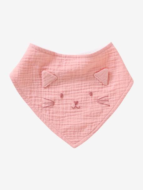 3 Bandana-Style Bibs in Cotton Gauze Brown+crystal blue+GREEN DARK ALL OVER PRINTED+Light Green+old rose+sage green+White/Print - vertbaudet enfant 