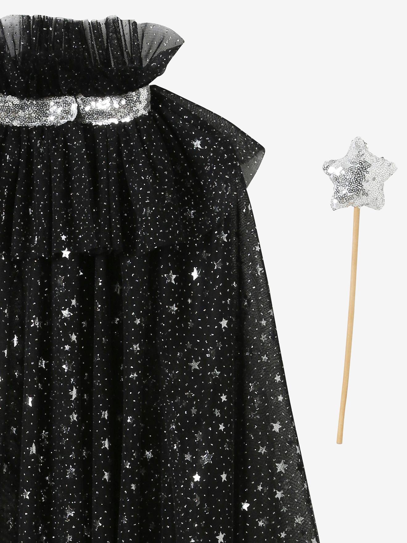 Glittery Cape + Wand - black, Toys