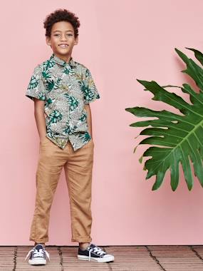 -Lightweight Trousers in Cotton/Linen, for Boys