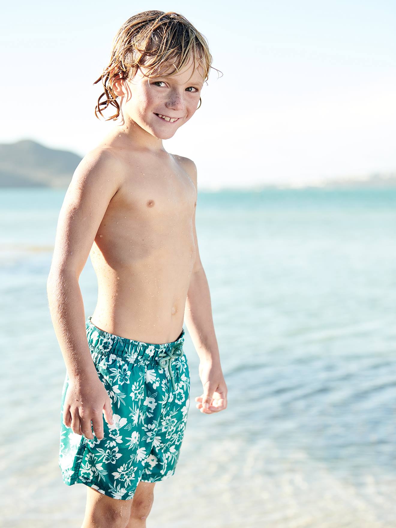 Vertbaudet Striped Swim Shorts for Boys Striped Blue