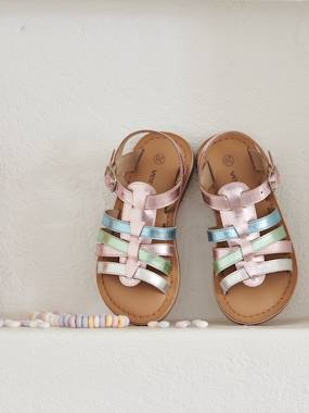 Chaussures-Sandales multi-brides cuir fille