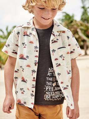 T-Shirt with Surfing Text Motif for Boys  - vertbaudet enfant