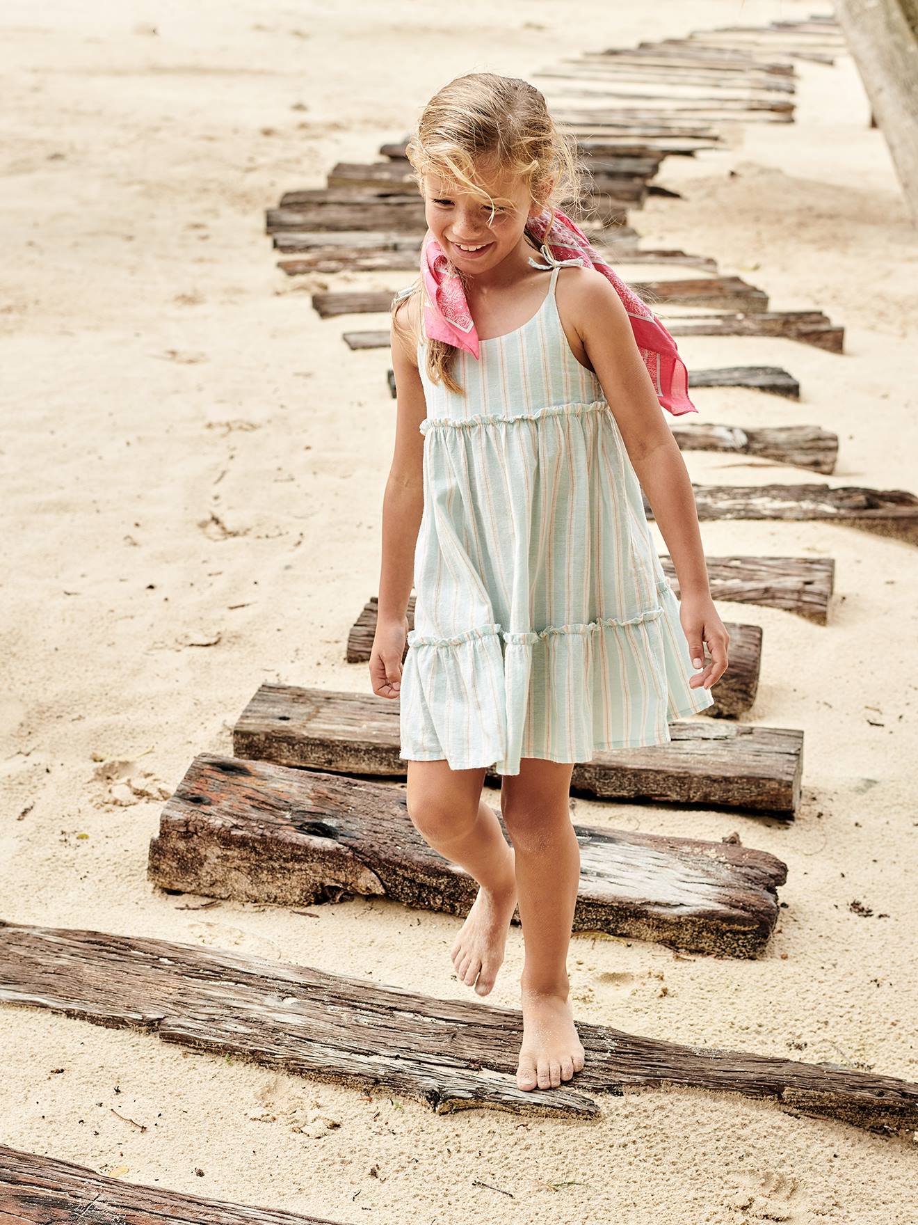 Robe Bretelle Fluide SoLu DAY8 Robe A Bretelles Enfant Fille Longue été 3-9 Ans à Volants Maxi Robe Princesse Fille Chic Et Elegant Leger Fluide Habillée Casual Robe Habillée Casual Vacances Soirée