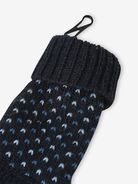 Ensemble Bonnet + Snood + Moufles/gants VERTBAUDET Garçon – Rayures Tricolores, Doublure Polaire
