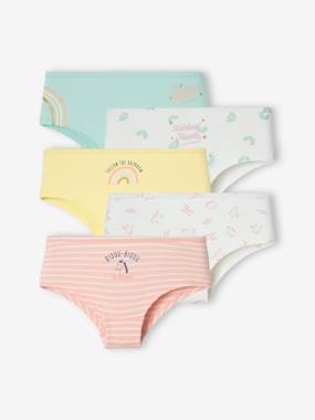 Girls-Underwear-Pack of 5 Shorties for Girls