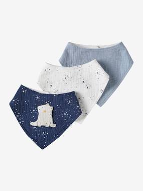 Nursery-3 Bandana-Style Bibs in Cotton Gauze