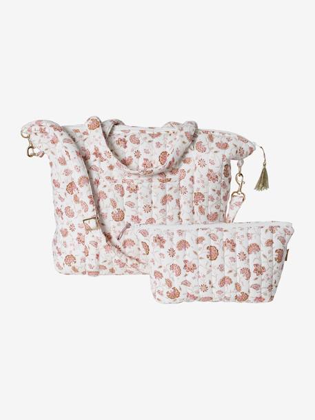 Sac à langer en gaze de coton Plume beige imprimé+blanc imprimé+bleu imprimé+écru+folk+IVOIRE IMPRIME+ivoire végétal - vertbaudet enfant 