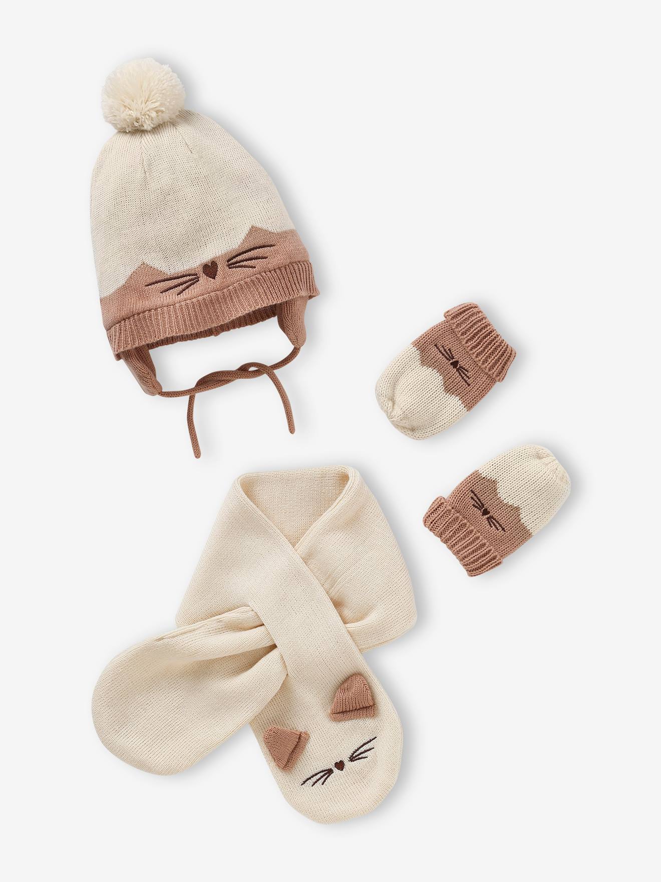 Bonnet bébé 18 mois - Écharpe et gants pour fille et garçon