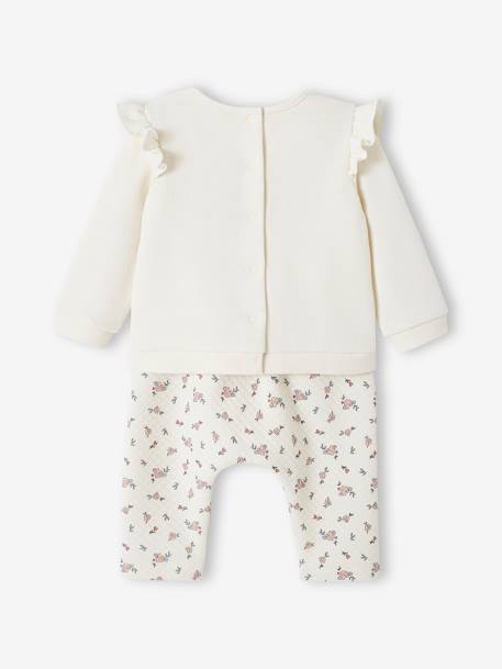 Sweatshirt & Trousers Combo for Babies 6308+ecru+marl beige+pale pink+rose - vertbaudet enfant 