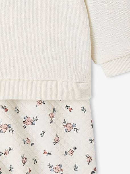 Sweatshirt & Trousers Combo for Babies 6308+ecru+marl beige+pale pink+rose - vertbaudet enfant 