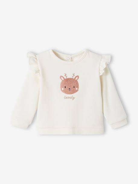 Sweatshirt & Trousers Combo for Babies 6308+ecru+marl beige+pale pink+rose - vertbaudet enfant 