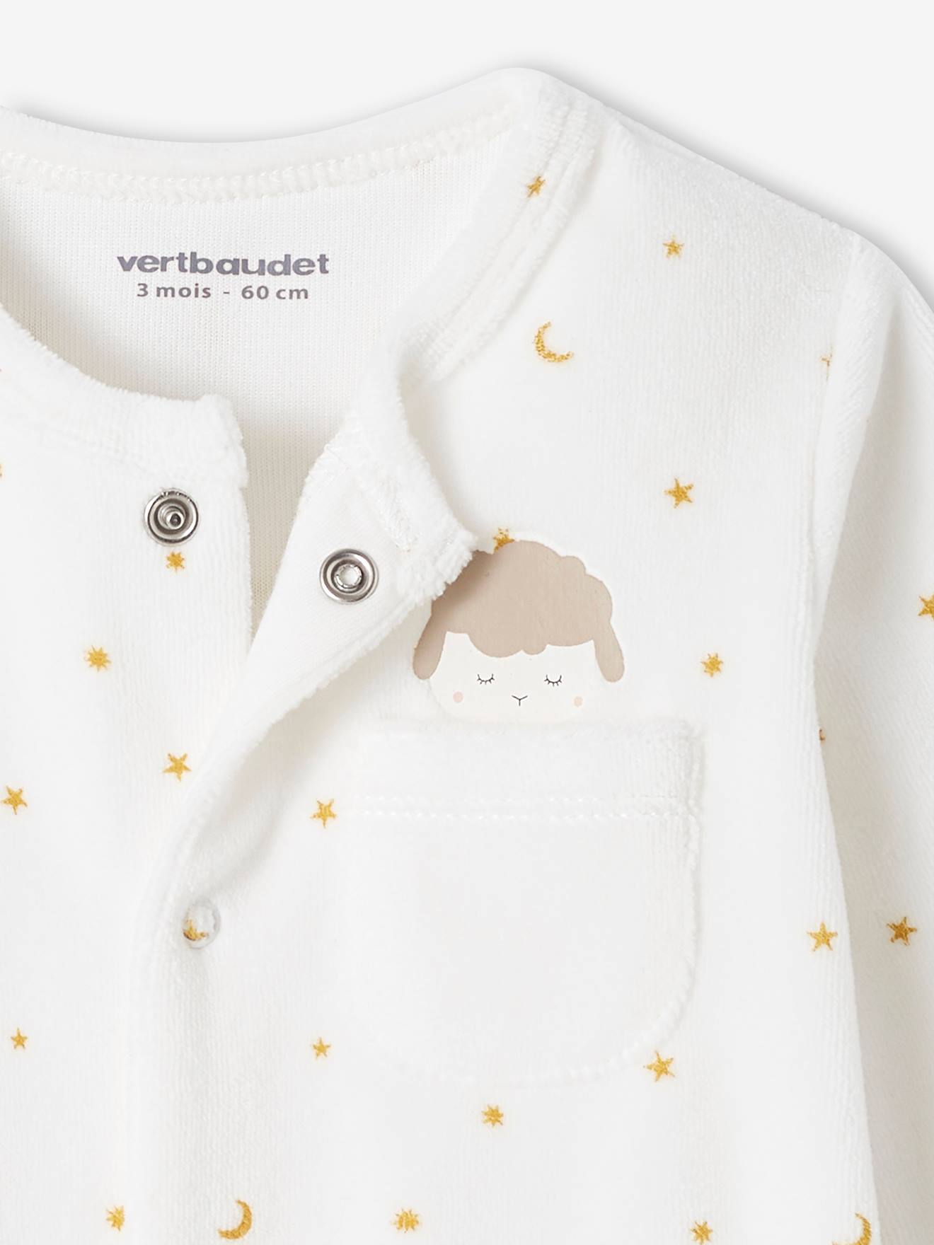 Coffret Dors-bien + Doudou Lapin Vertbaudet - Velours écru, Taille 1 Mois (54 Cm), 75% Coton