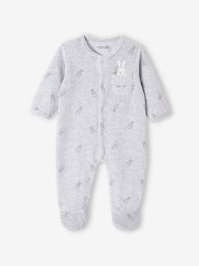 Bébé-Pyjama, surpyjama-Dors-bien en velours bébé lapins ouverture naissance