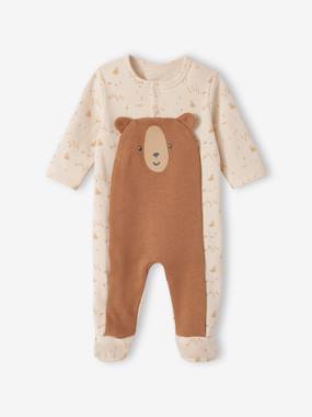 Baby-Fleece Sleepsuit for Newborn Babies, Front Flap Opening with Press Studs