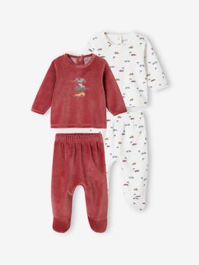 -Lot de 2 pyjamas "bolides" bébé en velours